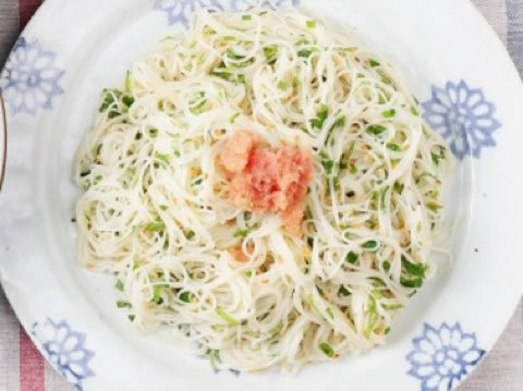 しそと明太子の和え麺