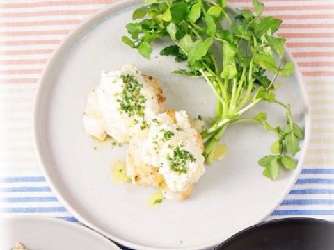 鶏むね肉のソテー 豆腐ソース