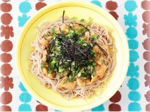 刻み揚げと薬味のあんかけそば