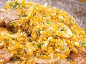 オッソブーコ(牛スネ肉の煮込み)