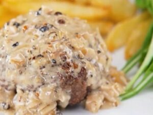 ステックアッシェ(ひき肉だけのハンバーグ)