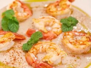 赤エビのバナナソース