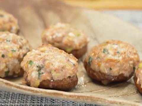しいたけの薬味みそ肉詰め